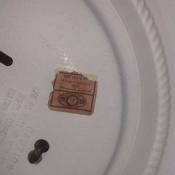 Ceiling Light Perforated Metal Round Shade Vintage Black & Gold - Picture 6 of 8